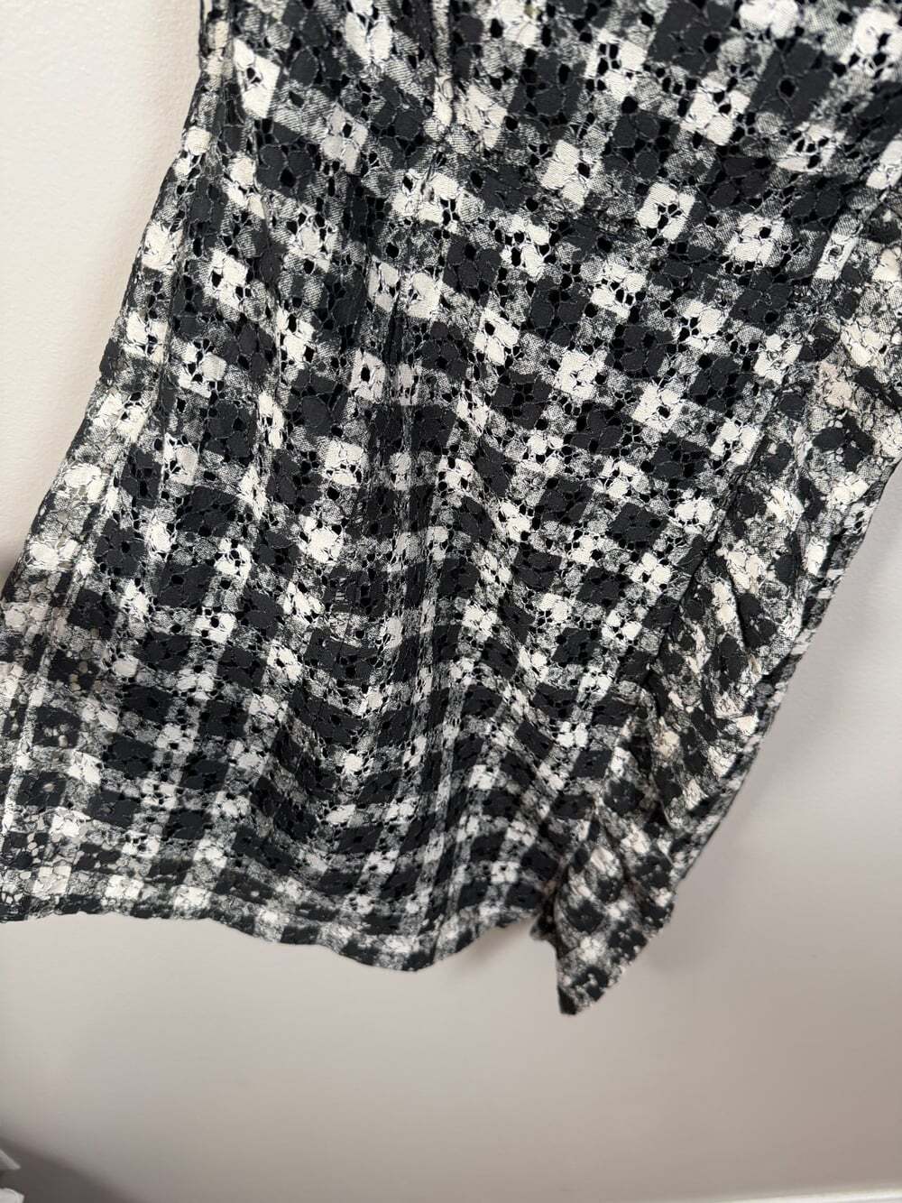 Lovers & Friends Seana Mini Dress Size Small Lace One Shoulder Black Ivory - Picture 6 of 11